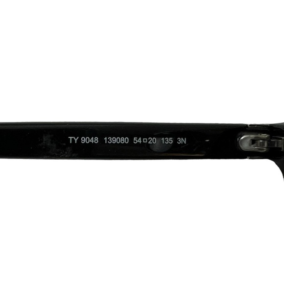 TORY BURCH Round Sunglasses Women’s Black / Blue Tinted Tortoiseshell Minimalist - Picture 3 of 8